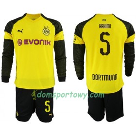 Koszulka Borussia Dortmund Hakimi 5 Dziecięcy Domowe Koszulki Piłkarskie 2018-2019 Długi Rękaw